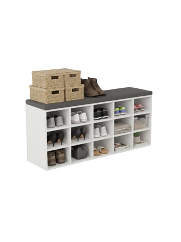 relaxdays Schuhbank in Dunkelbraun - (B)105 x (H)48 x (T)30 cm