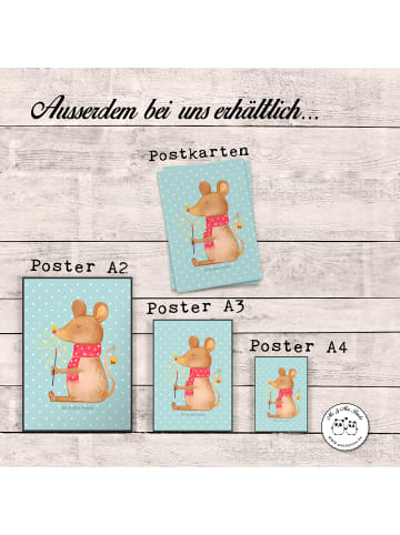 Mr. & Mrs. Panda Bild Maus Weihnachten ohne Spruch in Türkis Pastell