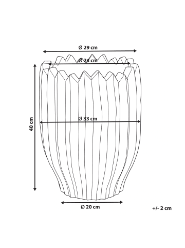 Beliani Outdoor Blumentopf ATTERSEE in Braun - (W) 33 x (H) 40 x (L) 33 cm