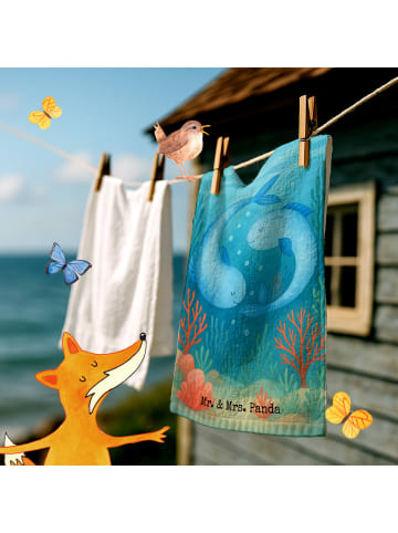 Mr. & Mrs. Panda Handtuch Sternzeichen Fische Design ohne Spruch in Weiß