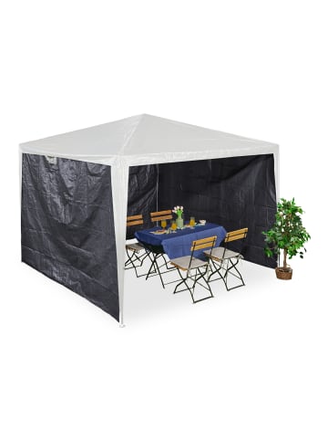 relaxdays 3 x Pavillon-Seitenteile in Grau - 2 x 3 m