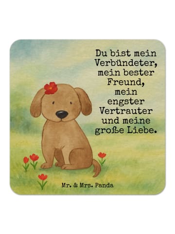 Mr. & Mrs. Panda Bierdeckel Hund Dame Design mit Spruch in Weiß