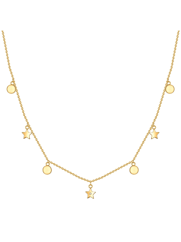 Lulu & Jane Diamant-Kette Kreise/Sterne Sterling Silber Diamant in gelbgold