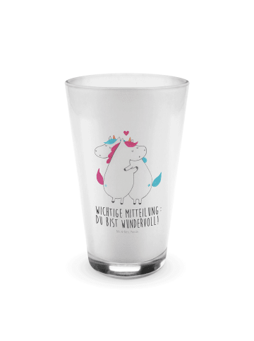 Mr. & Mrs. Panda Blümchentailglas Einhorn Mitteilung mit Spruch in Transparent