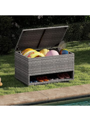 COSTWAY Gartenbox mit Schuhregal in Grau