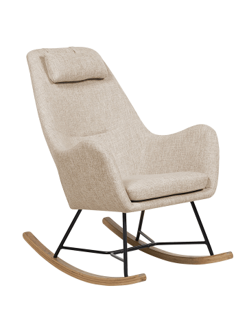 Beliani Schaukelsessel ARRIE in Beige/Schwarz/Braun - (W) 48 x (H) 116 x (L) 92 cm