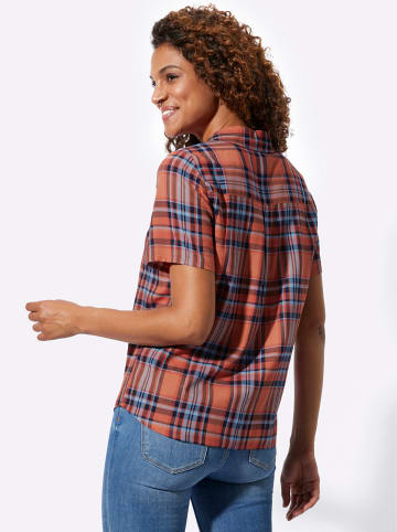 WITT WEIDEN Karobluse in papaya-himmelblau-kariert