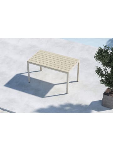 ebuy24 Gartentisch Mirko Beige 80 x 140 cm