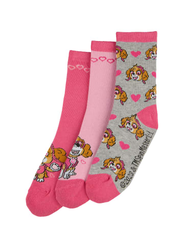 ONOMATO! 6er-Set: Socken Paw Patrol Skye, Zuma und Everest in Mehrfarbig