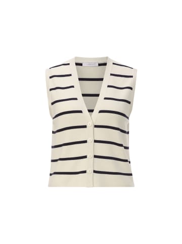 Rich & Royal Gestreifte Knit Vest in Pearl White