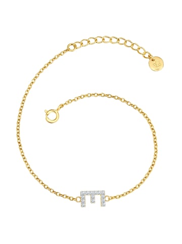 Glanzstücke München Armband Buchstabe E aus Sterling Silber mit Zirkonia in gelbgold