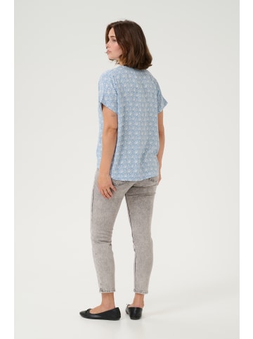 Kaffe Kurzarm-Bluse KAano in Blue/Moonstruck Print