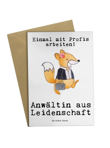 Mr. & Mrs. Panda Grußkarte Anwältin Leidenschaft mit Spruch in Weiß