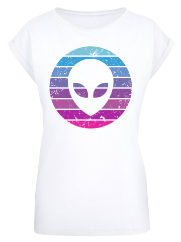 F4NT4STIC Extended Shoulder T-Shirt Alien Kopf in weiß