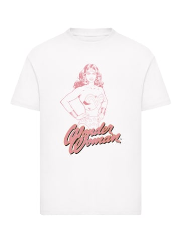 F4NT4STIC T-Shirt Wonder Woman Pink Outline in weiß