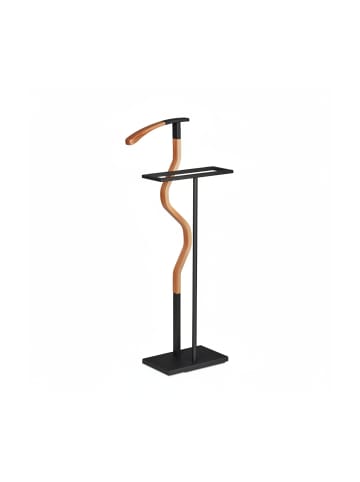 relaxdays Herrendiener in Schwarz/Natur - (B)47,5 x (H)107 x (T)20 cm