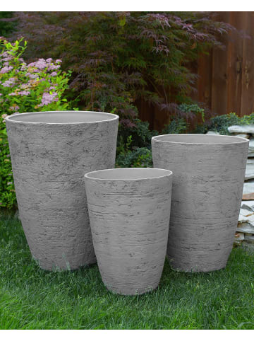 Beliani 2-tlg Outdoor Blumentopf CAMIA in Grau