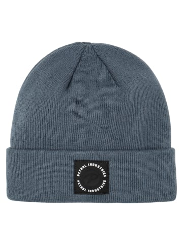 Petrol Industries Logo-Strickbeanie Steelpoint in Blau