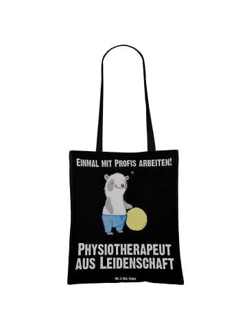 Mr. & Mrs. Panda Tote Bag Physiotherapeut Leidenschaft mit Spruch in Schwarz