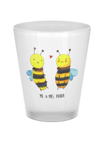 Mr. & Mrs. Panda Schnapsglas Biene Verliebt ohne Spruch in Transparent