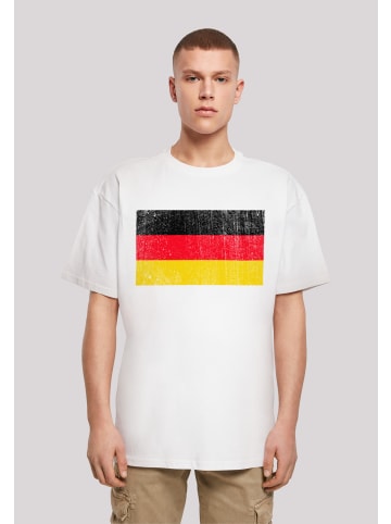 F4NT4STIC T-Shirt Germany Deutschland Flagge distressed in weiß