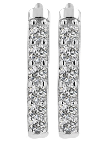 Adeliás Damen Ohrringe – Klappcreole aus 925 Silber in weiß