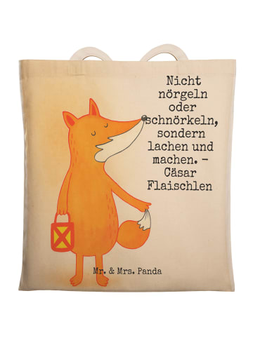 Mr. & Mrs. Panda Tote Bag Fuchs Laterne Design mit Spruch in Weiß