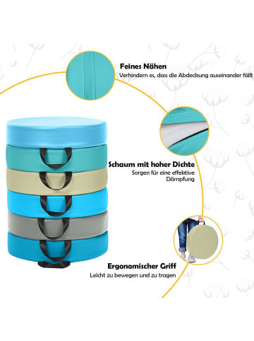 COSTWAY 6er Set Kinder Stuhlkissen in Hellblau