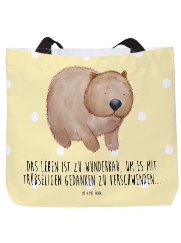 Mr. & Mrs. Panda Umhängetasche Wombat mit Spruch in Gelb Pastell