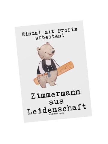 Mr. & Mrs. Panda Grußkarte Zimmermann Leidenschaft mit Spruch in Weiß