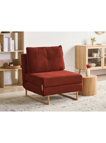 Beliani 2-tlg Einzelsofa JERSLEV in Rot/Braun
