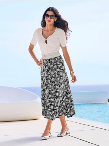 Heine Webrock in schwarz-ecru-gemustert