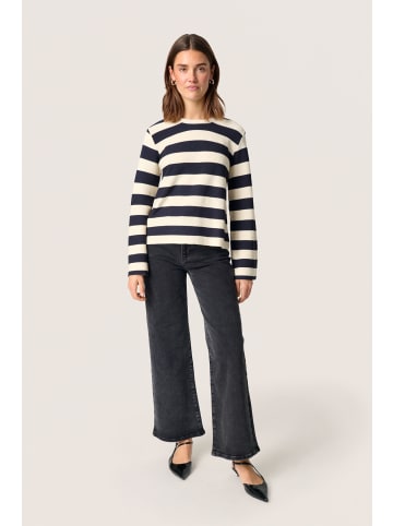 Soaked in Luxury Strickpullover SLLidya Lockere Passform in Navy & White Stripe