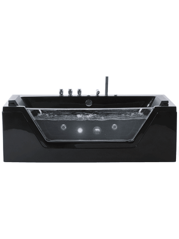 Beliani Whirlpool Badewannen SAMANA in Schwarz - (W) 79 x (H) 55 x (L) 174 cm