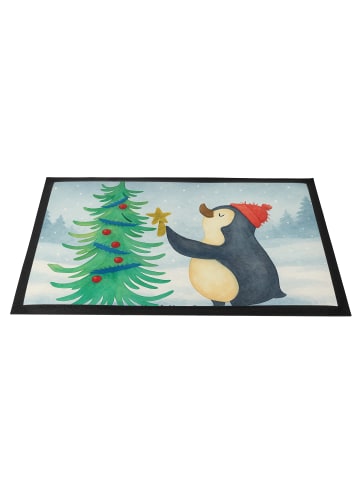 Mr. & Mrs. Panda Schmutzmatte Pinguin Weihnachtsbaum Design ohne... in Weiß