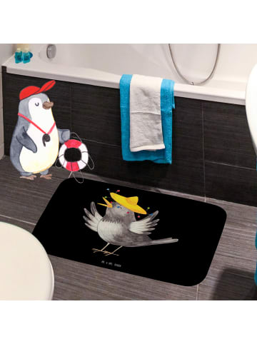 Mr. & Mrs. Panda Badteppich Rabe Sombrero ohne Spruch in Schwarz