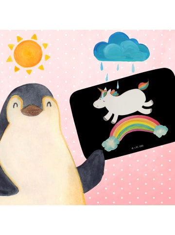 Mr. & Mrs. Panda Badezimmerteppich Einhorn Regenbogen ohne Spruch in Schwarz