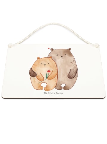 Mr. & Mrs. Panda Deko Schild Bären Liebe ohne Spruch in Weiß