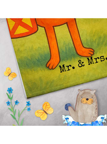 Mr. & Mrs. Panda Handtuch Fuchs Laterne Design mit Spruch in Weiß