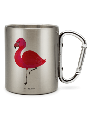 Mr. & Mrs. Panda Kaffeebecher Flamingo Classic ohne Spruch in Silber