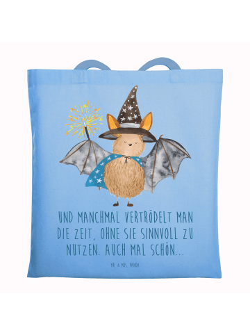 Mr. & Mrs. Panda Umhängetasche Fledermaus Zauberer mit Spruch in Sky Blue