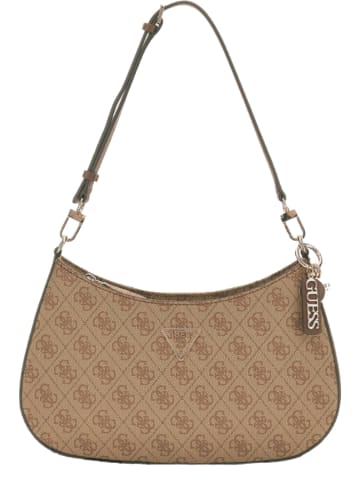 Guess Schultertasche Noelle Top in Latte logo braun