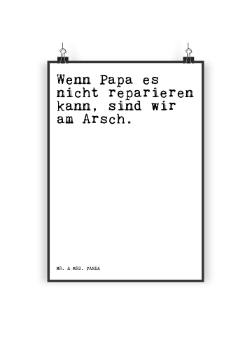 Mr. & Mrs. Panda Poster Wenn Papa es nicht... mit Spruch in Weiß