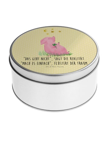Mr. & Mrs. Panda Erinnerungsbox Schwein Glück mit Spruch in Gelb Pastell