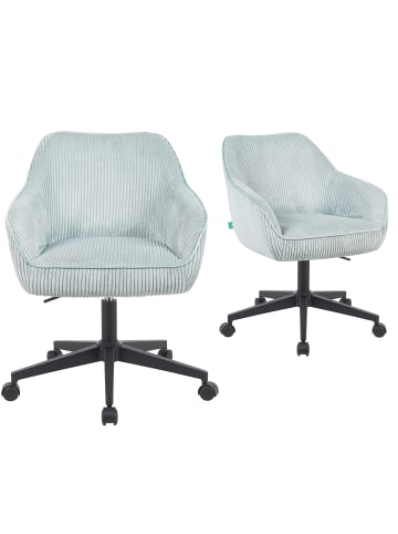 DUBI Möbel 2er-Set: Bürostuhl Mika-Elio in Hellblau - (B)60 x (H)80 x  (T)61 cm