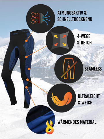 normani 2 x Thermounterhose Lange Skiunterwäsche für Damen in Blau