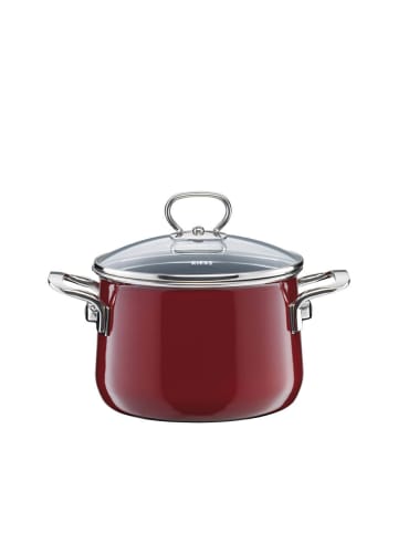 Riess Fleischtopf mit Glasdeckel Emaille Nouvelle Rosso extra stark in Schwarz