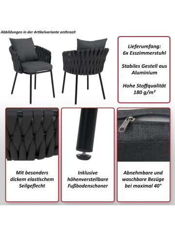 MCW 6er-Set Aluminium-Esszimmerstuhl P89, Grün