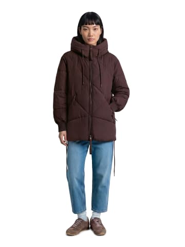 Marc O'Polo DENIM Lange Kapuzen-Steppjacke relaxed in Espresso Brown