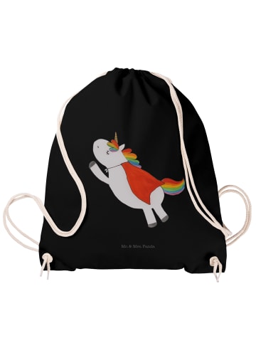 Mr. & Mrs. Panda Beutel Einhorn Super ohne Spruch in Schwarz